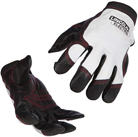 Ръкавици за заваряване от естествена кожа, Lincoln Electric / Работни | С мека длан в| Голям | K2977-L, Бял /Черен