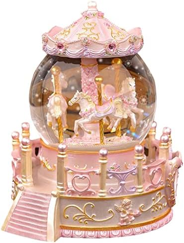 GKMJKI Въртележката Кристална топка Принцеса Музикална ковчег Украса Плаващи Сняг Октава Кутия за рожден Ден Подаръци