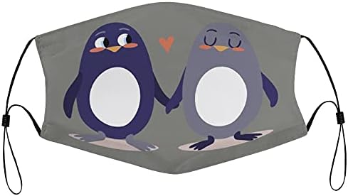 Модни Множество Моющаяся защитно Облекло Маска Оригинален Дизайн Сладка Двойка Животни Карикатура Пингвин Възрастни
