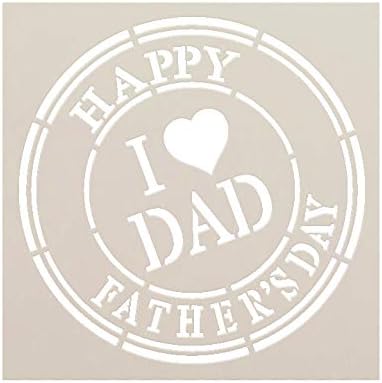 Честит Father ' s Day - I Heart Dad от StudioR12 | за многократна употреба шаблон от mylar | се Използва за colorization дървени