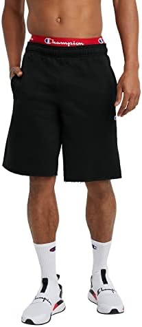 Champion, Powerblend, Дълги, къси панталони с джобове за мъже (обл. или Big & Tall), Черно Лого с нашивкой