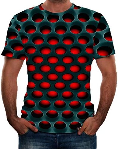 Мъжки Ризи, 3D Новост Тениски Мъжки Графични Забавни Тениски С 3D Принтом през Цялата Деколте С Къс Ръкав Лятна Градинска