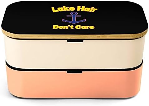 Lake Hair Don ' t Care Двупластова Кутия за обяд Bento с Набор от ястия Штабелируемый Контейнер за Обяд включва