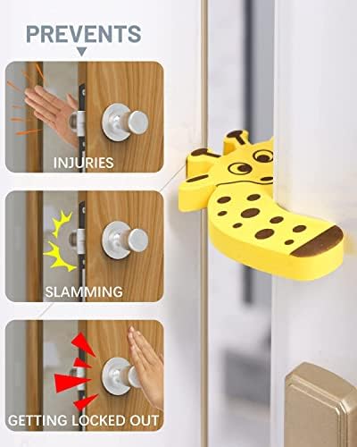 Защита за защелкивания врати INVISNEN (8 опаковки), защитни врати за деца, Мультяшные детски залепи за пръстите,