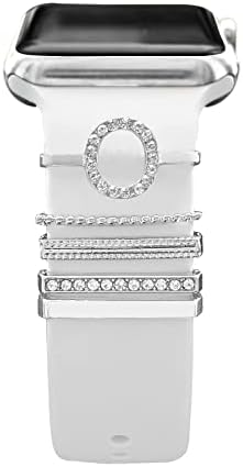 Ключодържатели ALMNVO, Съвместими със силиконови джапанки Apple Watch, Модерни Метални Декоративни Пръстени с диаманти,