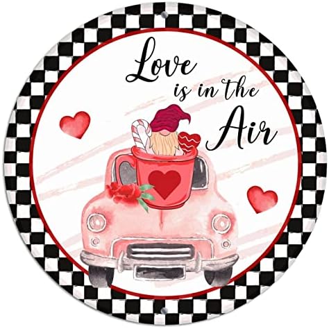 Кръгъл Метален Венец на Свети Валентин Знаци на Любовта е във Въздуха Джудже Червен Камион Шахматната Дъска Лидице