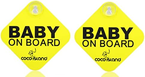 cocoisland Baby On Board с надпис върху присосках, 2 опаковки (5x5) (2 опаковки)