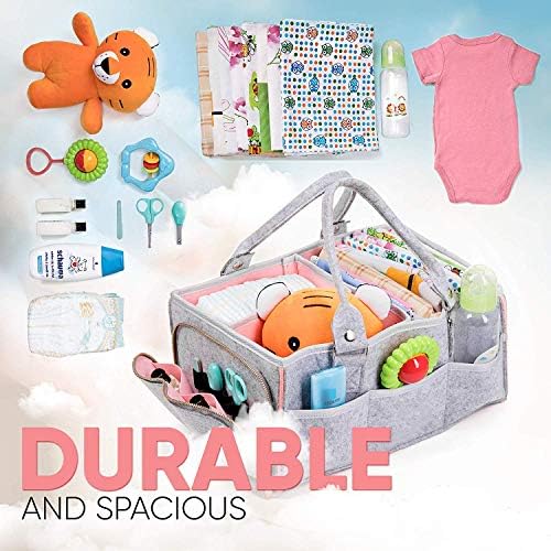 Printbeat Baby Diaper Caddy - Кутия за съхранение на детски пелени и Автомобилен Органайзер за Пелени, бебешки кърпички и шишета