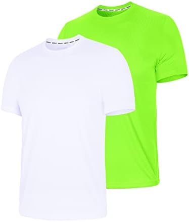 Спортни ризи Zengjo за Мъже, бързо съхнещи Мъжки Спортни Ризи за Бягане С Къс Ръкав, Лека Тениска за Фитнес Permance, 2 опаковки