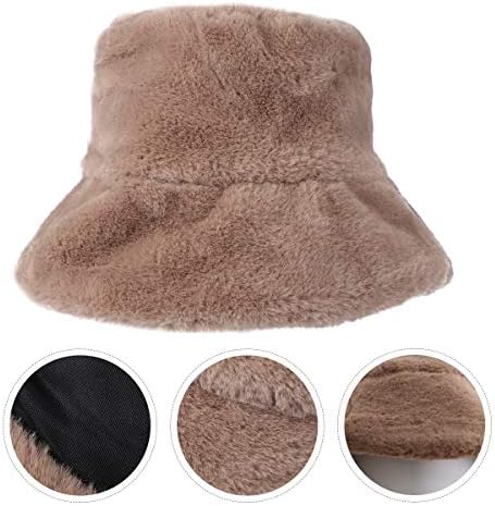 KESYOO Скъпа проста шапка, плюшен топло рибарска шапка, аксесоари за ежедневието за жени