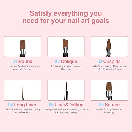 RARJSM Набор от Четки за Дизайн на ноктите, 6 бр. Инструменти за рисуване писалка за дизайн на ноктите с Притежателя