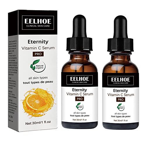 2 елемента Серум EELHOE Eternity Vitamin C Serum, Серум против Стареене EELHOE Collagen Boost, Ежедневно Серум За Лице, Поправяне