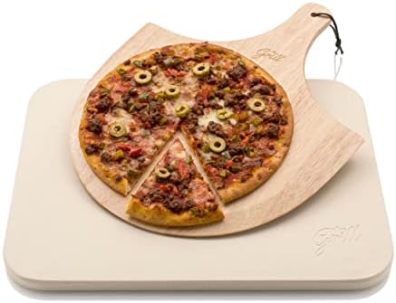 Камък За ПИЦА HANS GRILL | Правоъгълен камък за пица За печене в пещ и барбекю на скара Без дървена кора | Много голям