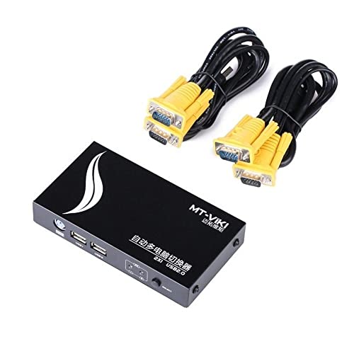 MT-271UK-L 2 USB порта PS/2 KVM Бутон за автоматично превключване или клавиш за превключване на КОМПЮТЪРА с кабели, Широк