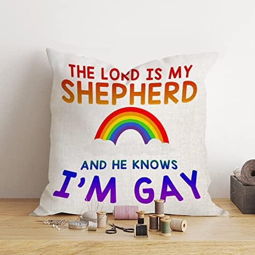 Дъга Равенство, Калъфка за Лесбийки, Гейове, ЛГБТК, Господ е Мой Пастир, и Той знае, че съм гей, Калъфка за възглавница,