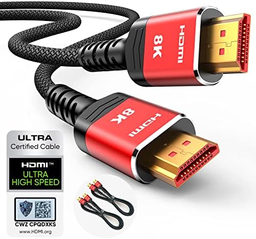 Сертифициран HDMI кабел 2.1 8K, 10K, 2 комплекта, кабели Highwings HDMI 3,3 ft / 1 М с ултра висока скорост 48