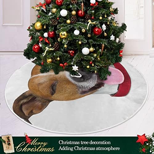 Oarencol Забавни Кучета в Очите на Животните Коледно Дърво Пола 36 инча Коледна Празнична Парти Коледа Мат Декорация