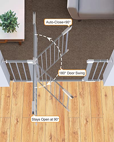 Носител на награда Mom's Choice Awards -Cumbor 29,5-46 Автоматично Затваряне на детски вратата за стълбите, лесно се монтират Под налягане / Панти порта за кучета вътре в дома, лесн