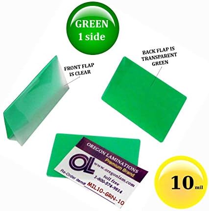 Пакети за горещо ламиниране МДЛ-IT-ALL Военна карта (опаковка по 100 броя) 10 mil 2-5 /8 x 3-7 / 8 Зелен / прозрачен