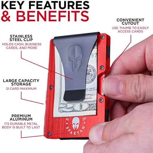 САВИДЖ SPARTAN Тактически Чантата | Тънък Минималистичен RFID Блокиране на Алуминий Метален Държач за Кредитни карти