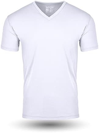 Пресни Чисти тениски Бяла Мъжка тениска с V-Образно деколте - Мека и облегающая Мъжка тениска с V-Образно деколте -