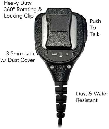 Ръчен микрофон за високоговорителя с директен кабел - Съвместим с Motorola: HT750/1250/1550, MTX850/950/960/8250/9250