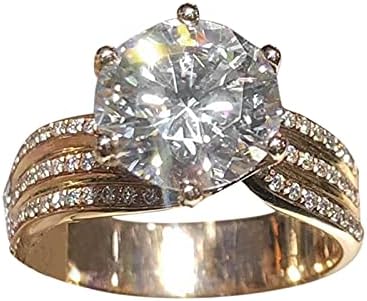 2023 Нов Пръстен Специална Сватбена Дамско Бижу пръстен Булката за Приятелка Годежни пръстени, Дамски пръстени (Злато,