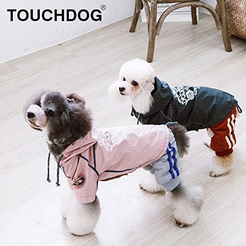 Заден дъждобран за кучета Touchdog 'Cloudburst' - Водоустойчив яке за кучета и регулируема Дъждобран за домашни любимци или Градинска
