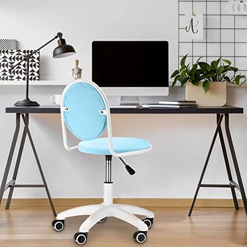 Модерен Малък Офис стол FlamingoCasa, Ергономичен Домашен Офис стол без Подлакътници за спални, кабинет, Чертане, Регулируеми по височина, Завъртане на 360 градуса, с Капац