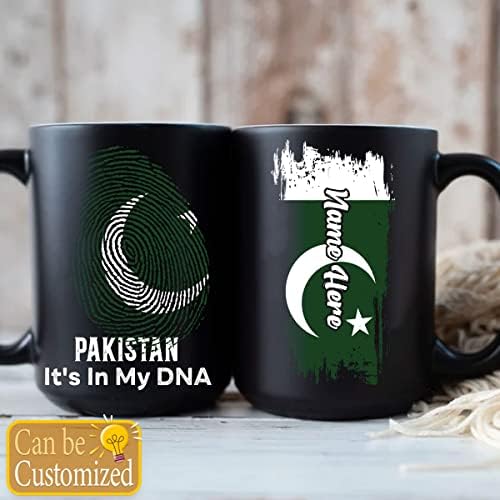 Dinoz Пакистан Е В Моята ДНК, пръстов Отпечатък Флаг съм Горд, че Съм Пакистанец Любовник Корени Гордост Индивидуално