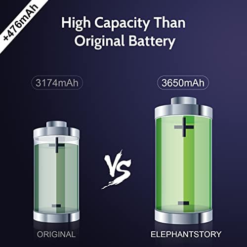 Подмяна на батерията ElephantStory XS MAX, Разменени батерия с голям капацитет 3650 ма за iPhone Xs MAX, за модели A1921, A2101, A2102, A2104 с набор от инструменти за ремонт и винт табела (XS MAX)
