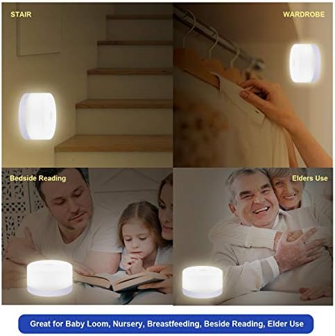 С СЕЛДОРАУК Сензорни Ночники за деца с функция за затъмняване, Акумулаторна батерия нощна светлина за детска
