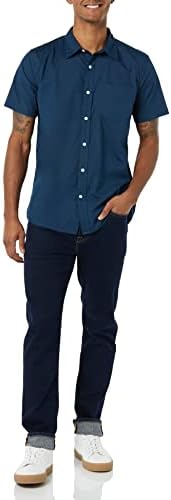 Мъжка риза от еластичен поплин Стандартен cut Goodthreads с къс ръкав