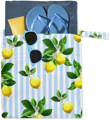 Чанта за Влажни сушене на Пелените на Lemon, 2 бр. Летни, Плодови, в тъмно Синята Лента, Водоустойчива, за Многократна
