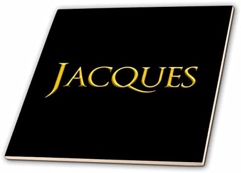 3dRose Жак - легендарния име за момче в Америка. Жълт в черен очарователен плочки (ct_354549_1)