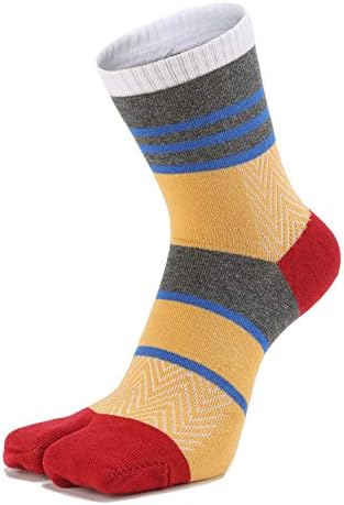 Мъжки чорапи Tabi Flip Flop Split Toe Crew Geta Памучен опаковка от 6