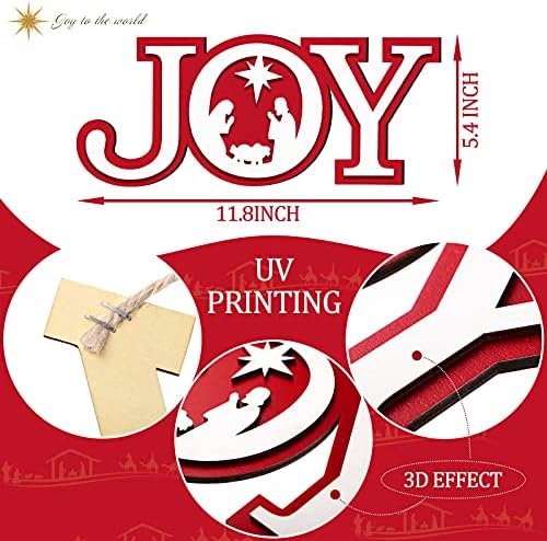 Коледна Надпис с Надпис Joy Коледна Знак Дървена Стенен Декор Joy Коледна рамка, която да Закачалка Joy Стенни