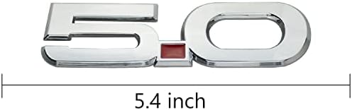 2 пакета 5.0 Емблемата на 3D Лявото Дясното Крило на Иконата на Етикети Подмяна на Етикети за 2015-2020 Mustang (Червен Хром)