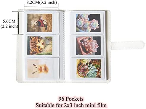 Фотоалбум LEONULIY с 96 джобове за Fujifilm Instax Mini 70 7s 8 9 11 25 90 50-те, Polaroid Z2300, NONS SL42, карти с размер