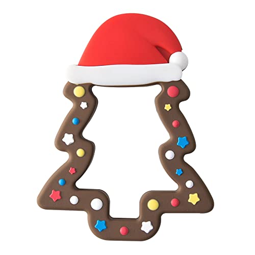 Силиконов Коледен прорезыватель Jimibaby, Първата Коледна играчка за никнене на млечни зъби за най-малките момчета и момичета,