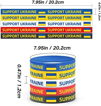 Украйна Гривни Поддръжка На Украински Флаг Силиконови Гривни Подаръци За Мъже, Жени, Деца 5 Опаковане.