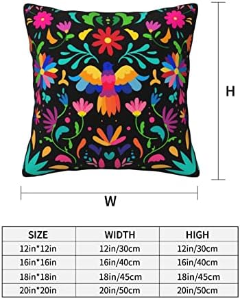 Комплект от 2 Цветни Флорални Мексикански покрива възглавница с Птици, Цветни Калъфки за възглавници, Украса Cinco