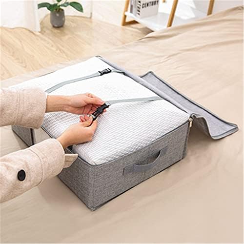 Чанта за съхранение под леглото Teerwere Сгъваеми Тъканни Решения за съхранение в гардероба с обков-ципове и повишен дръжки за одеяла, спално бельо за дрехи (Цвят: сив, ?