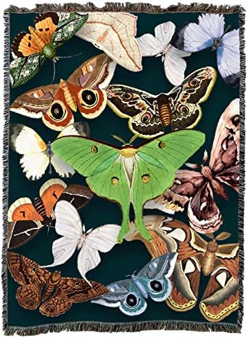 Емералд одеяло Pure Country Weavers Moths Emerald - Подарък Гобеленовый каре, Изтъкан от памук Произведено в САЩ (72x54)