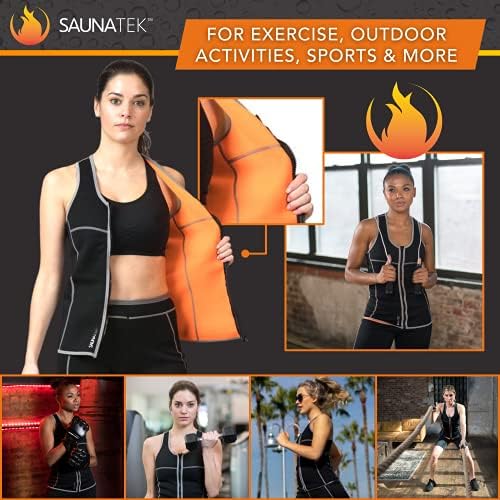Жена тренировъчен жилетка SaunaTek за сауни за физически упражнения и топлинна тренировка, неопрен
