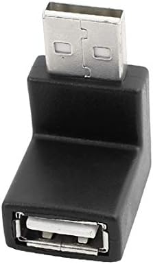 Нов Lon0167, черен, с наклонен конектор USB 2.0, надежден, ефективен преобразувател тип A между мъжете и жените, жак адаптер