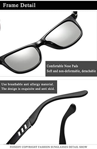 FEISEDY Реколта Поляризирани Фотохромичните Слънчеви Очила, Мъжки, Женски Защита От Uv Улични Квадратни