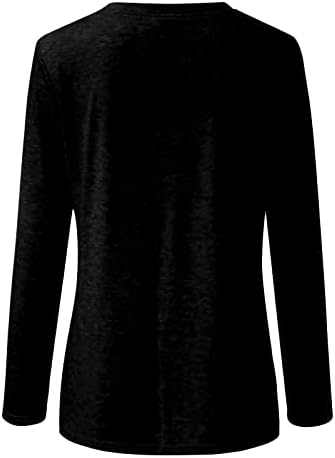 NOKMOPO/ блузи големи размери за жените, всекидневни модерен пуловер с дълъг ръкав и кръгло деколте и принтом в Деня на Св.