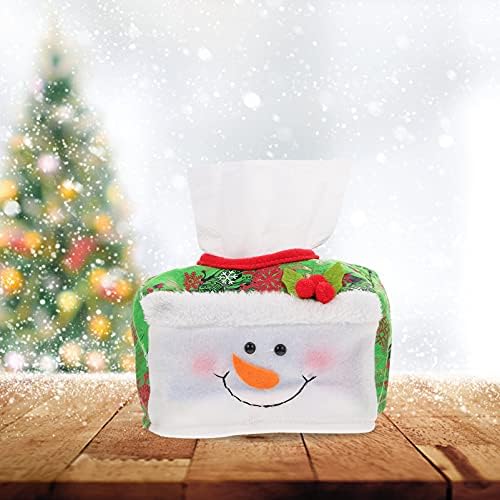 ПРЕНОСИМ Диспенсер за хартиени Кърпички 2 елемента Коледна Кутия За Салфетки на Капака Държач за Кърпички Калъф Плюшено мече Дядо коледа, Снежен човек Декор Коледн