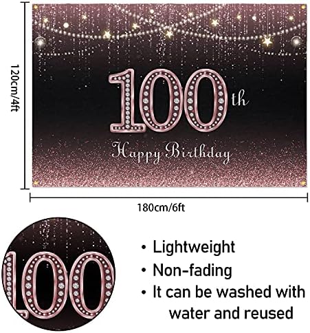 Банер HAMIGAR 6x4ft С 100-годишнината От рождението на Фон - 100-Годишни Украса за Рожден Ден, Вечер, за да проверите за жени